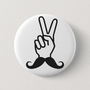 Badge Rond 5 Cm Bouton personnalisé de la Moustache gagnante