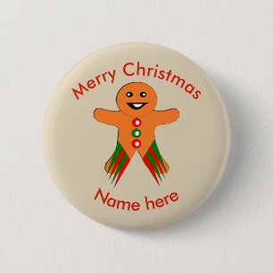 Badge Rond 5 Cm Bouton personnalisé de l'homme de Noël