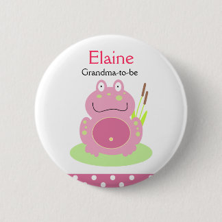 Badge Rond 5 Cm Bouton personnalisé FIONA the PINK FROG NAME
