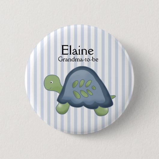 Badge Rond 5 Cm Bouton personnalisé NOM DE TURTLE DE RÉEF (Devant)