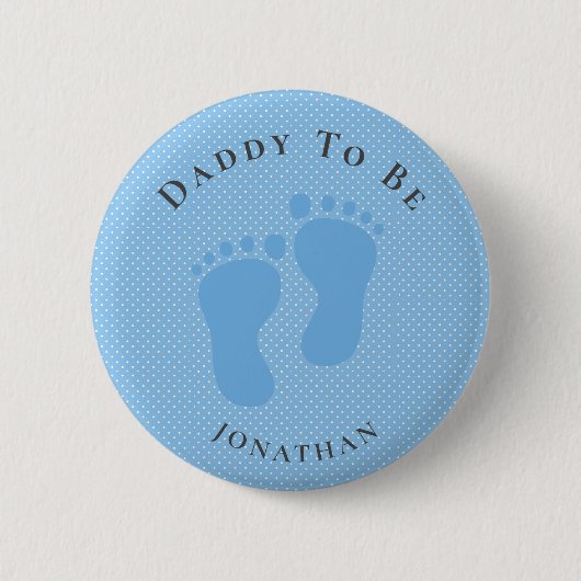 Badge Rond 5 Cm Bouton Personnalisé Papa to Be Blue Dots (Garçon) (Devant)