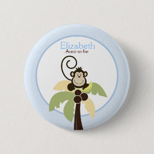 Badge Rond 5 Cm Bouton personnalisé TAG du NOM de l'arbre du singe
