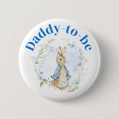 Badge Rond 5 Cm Bouton Peter Rabbit Boy "Papa to Be" (Devant)