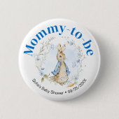Badge Rond 5 Cm Bouton Peter Rabbit Garçon "Mommy to Be" (Devant)