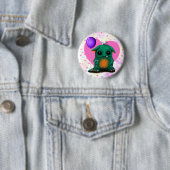 Badge Rond 5 Cm Bouton petit monstre mignon (En situation)