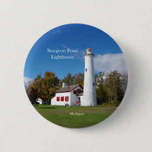 Badge Rond 5 Cm Bouton Phare de Sturgeon Point