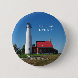 Badge Rond 5 Cm Bouton Phare de Tawas Point