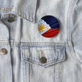 Badge Rond 5 Cm Bouton philippin de ondulation de drapeau (En situation)