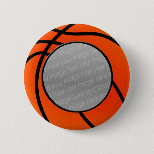 Badge Rond 5 Cm bouton photo de basket (Devant)