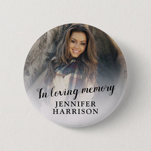 Badge Rond 5 Cm Bouton photo en mémoire d'amour (Devant)
