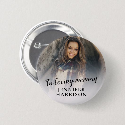 Badge Rond 5 Cm Bouton photo en mémoire d'amour (Devant & derrière)
