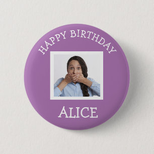 Badge Rond 5 Cm Bouton photo Joyeux anniversaire
