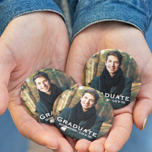 Badge Rond 5 Cm Bouton photo Moderne de diplôme