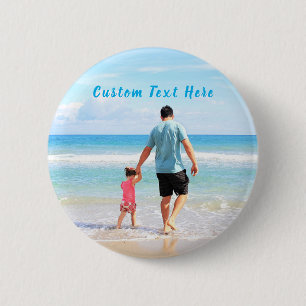 Badge Rond 5 Cm Bouton photo personnalisé Texte personnalisé