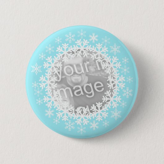 Badge Rond 5 Cm Bouton photo Snowflake (Devant)