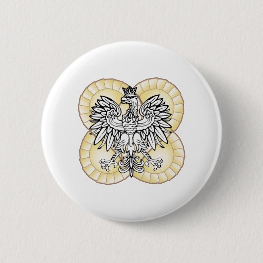 Badge Rond 5 Cm Bouton Pierogi de l'aigle polonais (Devant)