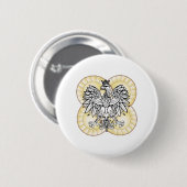 Badge Rond 5 Cm Bouton Pierogi de l'aigle polonais (Devant & derrière)