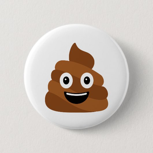 Badge Rond 5 Cm Bouton Pile de Poo Emoji (Devant)