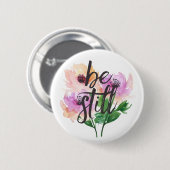 Badge Rond 5 Cm Bouton Pin de Fleurs Aquarelles (Devant & derrière)