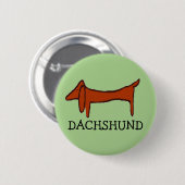 Badge Rond 5 Cm Bouton Pinback Abstrait célèbre Dachshund (Devant & derrière)