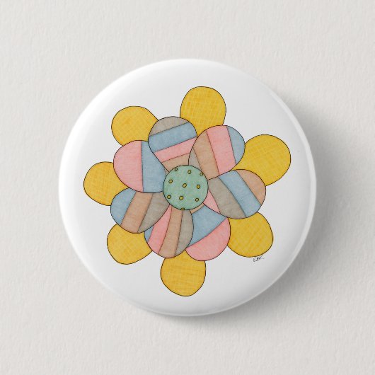 Badge Rond 5 Cm Bouton Pinback Blossom (Devant)