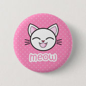 Badge Rond 5 Cm Bouton Pinback de chat mou (Devant)