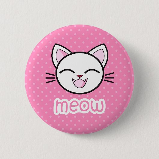 Badge Rond 5 Cm Bouton Pinback de chat mou (Devant)