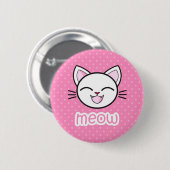 Badge Rond 5 Cm Bouton Pinback de chat mou (Devant & derrière)
