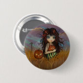 Badge Rond 5 Cm Bouton Pinback de la fée d'Halloween (Devant & derrière)