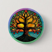 Badge Rond 5 Cm Bouton Pinback de l'arbre de vie (Devant)