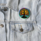 Badge Rond 5 Cm Bouton Pinback de l'arbre de vie (En situation)