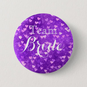 Badge Rond 5 Cm Bouton Pinback de l'équipe de Mariage violet