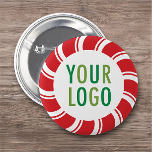 Badge Rond 5 Cm Bouton Pinback de Noël avec logo de l'entreprise