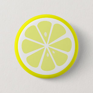 Badge Rond 5 Cm Bouton Pinback de tranche de citron