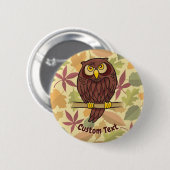 Badge Rond 5 Cm Bouton Pinback du dessin de hibou (Devant & derrière)