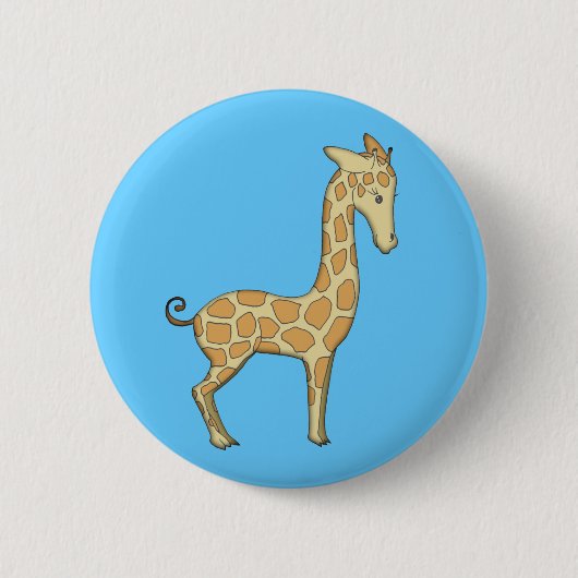 Badge Rond 5 Cm Bouton Pinback Little Giraffe (Devant)