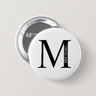 Badge Rond 5 Cm Bouton Pinback pour le monogramme et le nom person