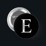 Badge Rond 5 Cm Bouton Pinback pour le monogramme et le nom person<br><div class="desc">Monogramme personnalisé et cadeau de nom caractéristiques monogramme personnalisé et nom dans le style de police serif classique.</div>