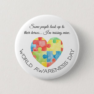Badge Rond 5 Cm Bouton Pinback Sensibilisation sur l'autisme Day