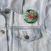 Badge Rond 5 Cm Bouton Pine Neige (En situation)