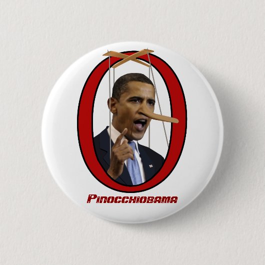 Badge Rond 5 Cm Bouton Pinocchiobama (Devant)