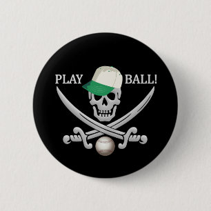 Badge Rond 5 Cm Bouton Pirate de baseball