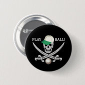 Badge Rond 5 Cm Bouton Pirate de baseball (Devant & derrière)