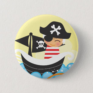 Badge Rond 5 Cm Bouton Pirate Kid
