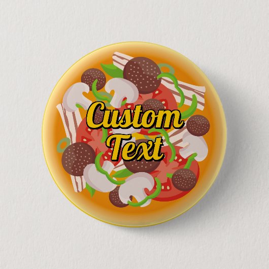 Badge Rond 5 Cm Bouton Pizza Pinback (Devant)