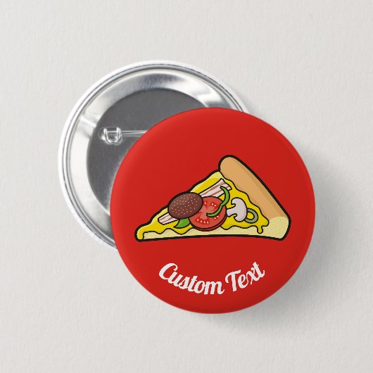 Badge Rond 5 Cm Bouton Pizza Slice (Devant & derrière)