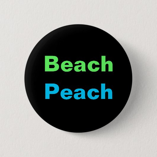 Badge Rond 5 Cm Bouton PLAGE PEACH (Devant)