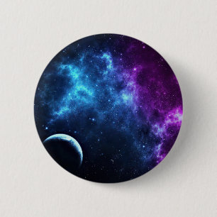 Badge Rond 5 Cm Bouton Planet Galaxy
