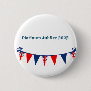 Badge Rond 5 Cm Bouton Platinum Jubilee 2022