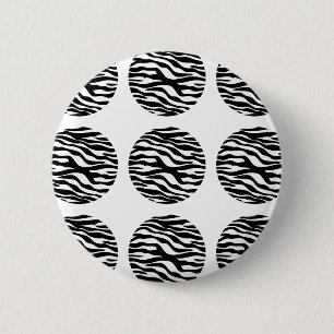 Badge Rond 5 Cm Bouton Pois d'impression Zebra